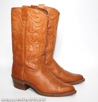 Texas Boot Co ウエスタンブーツ 茶色 ブラウン レザー 本革 8.5 D サイズ 約26～26.5cm テキサス アメリカ製 中古 美品