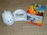 中古！ALPINA（アルピナ）白×金模様 ヘルメット サイズ５５cm～５９cm　スノーボード・スキー・お子様も！ダイヤル調節可