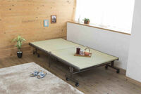 送料無料 折りたたみ式畳ベッド シングルベッド キャスター付 簡易ベッド 仮眠ベッド（1114）