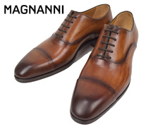 新品 MAGNANNI マグナーニ ストレートチップ レザー シューズ 40 ブラウン 20578