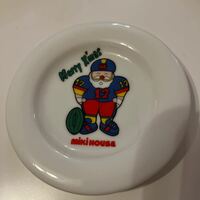◆ミキハウス◆小皿 陶器製　11.5cm位ミニプレート レトロ 食器 クリスマス