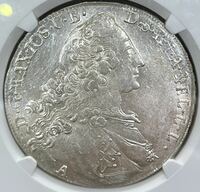 ドイツ 1771年 マクシミリアン3世 ヨーゼフ ターラー 銀貨 NGC鑑定済