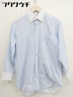 ◇ ELLE HOMME ストライプ ボタンダウン BD 長袖 シャツ サイズ 38-78 ブルー ホワイト メンズ