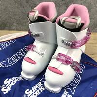1000円スタート XERES XJ スキーブーツ 22cm 265mm 女の子 白 ホワイト スキー靴 収納バッグ 菊NS