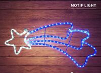 イルミネーション 屋外用 モチーフライト 流れ星 43×63cm LED 防水 コンセント式 クリスマス スター 電飾 ライト 飾り付け 装飾 庭 