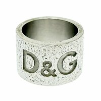DOLCE&GABBANA ドルチェアンドガッバーナ ロゴ ワイド リング シルバー 230228 リング・指輪