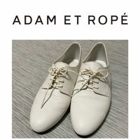 ADAM ET ROP アダム エ ロペ ホワイト ソフトレザー ドレス レースアップ シューズ 23.5cm