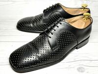 【即決】DOLCE＆GABBANA UK7 25.5cm メンズ ドルガバ ビジネスシューズ プレーントゥ イタリア製 革靴 黒 ブラック 本革 くつ