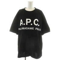 アーペーセー A.P.C. エディフィス別注 Tシャツ カットソー 半袖 ロゴ L 黒 ブラック /AN8 レディース