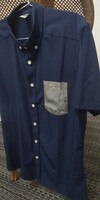 【新品未使用】HAGLOFS　ホグロフス　半袖シャツ　Mサイズ　紺色タグ無　ボタンシャツ　