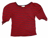 MICHEL KLEIN ミッシェルクラン トップス カットソー Tシャツ 半袖 ボーダー レッド 赤 レディース size38 シンプル パフスリーブ リボン