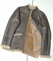 ◆ 3 サイズ L 相当 ABAHOUSE アバハウス ダブルフェイス 高級 リアル ムートン 羊革 ジャケット コート ライダース 茶 ブラウン B-3 B-6