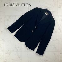 美品 Louis Vuitton ルイヴィトン テーラードジャケット ゴールデンボタン 金 総裏 レディース 黒 ブラック サイズ36*LC659