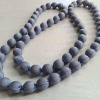 【新品】シルク 絹 丸玉ネックレス 真珠の様なネックレス 軽量 ロングネックレス ボールチェーン ライトブルー アクセサリー 丸 玉 ボール