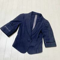 3801☆ ef-de エフデ トップス テーラードジャケット ５部丈袖 ビジネス カジュアル レディース 9 ブラック