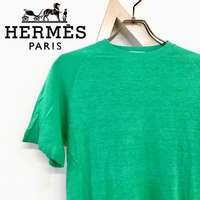 【送料無料】HERMES'　エルメス　メンズ　トップス　半袖シャツ　グリーン