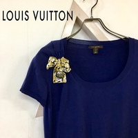【送料無料】LOUIS VUIITON　ルイヴィトン　レディース　トップス　半袖シャツ　リボン　ネイビー