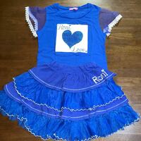 【RONI／ロニィ】Tシャツ　ミニスカート　チュールスカート　サイズL　150㎝　155cm　中古　上下２枚セット　青