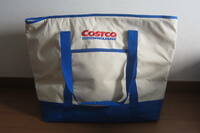 COSTCO コストコ ショッピングバッグ エコバッグ 保冷バッグ アイボリー系×青 O2401B