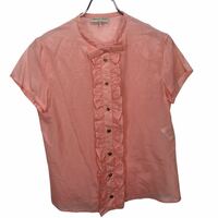 EMILIO PUCCI エミリオプッチ　レディース　ピンク　フリル装飾　シルク混　半袖シャツ　トップス　36表記