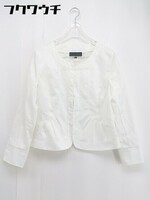 ◇ UNTITLED アンタイトル ノーカラー 長袖 ジャケット サイズ2 ホワイト レディース