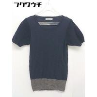 ◇ TSUMORI CHISATO ツモリチサト 切替 半袖 ニット セーター サイズ2 ネイビー レディース