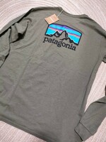 新品 未使用 patagonia パタゴニア バックロゴ ロンＴ M グリーン 長袖 Tシャツ 現行モデル メンズ 