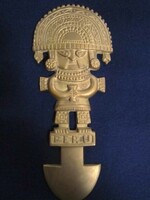 ー★アンティーク コレクション ペルー インカ 工芸品 壁掛け 金属製 人形 475g ★ー 