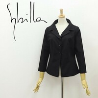 ◆Sybilla シビラ オープンカラー ジャケット 黒 ブラック 42