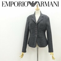国内正規品◆EMPORIO ARMANI エンポリオアルマーニ ウール 6釦 ジャケット チャコールグレー 42