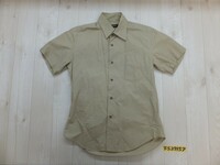 trans continents トランスコンチネンツ メンズ 綿 ポケット付き 半袖カラーシャツ 1 カーキベージュ