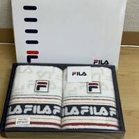 FILA　フィラ　ウォッシュタオル 2枚　ロゴ　刺繍　箱なし　no.130