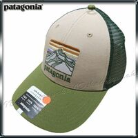 Patagonia 新品 パタゴニア ラインロゴリッジ 刺繍ロゴ キャップ メンズ トラッカー サイズフリー Oar Tan 正規品