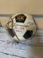 23A07-110:レトロ　サッカーボール　Soccer Ball　PONTEX　Pon　Tex　P.V.C　BIZE　WEIGHT　4　　シャビー インテリアなどにも☆