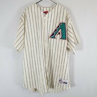 SALE///// 90s USA製 Majestic MLB アリゾナダイヤモンドバックス 半袖 ベースボールシャツ ホワイト ( メンズ XL ) N1168