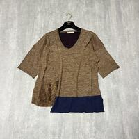 TSUMORI CHISATO ツモリチサト ニット セーター 半袖 アシンメトリー 切替 サイズ2