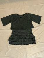 子供服 キッズ 女の子 フォーマル 上下セット ワンピース スカート セットアップ サイズ95cm グレー 美品