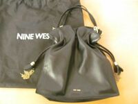 (56275)NINE WEST　ナインウエスト　レディース　トートバッグ　ショルダーバッグ　巾着　ブラック　保存袋付き　USED