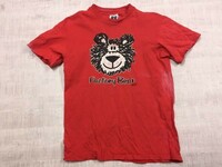 USA製 BEAR BRAND ヘインズ Hanes 90s オールド レトロ 古着 かわいい キャラクター 半袖Tシャツ カットソー レディースM 赤