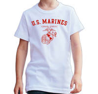 【6oz】【150】Marines AR【ホワイト-濃赤】YOUTH-M/ GILDAN男女兼用【STCK.】]【ST/【新品.】]【N/2171