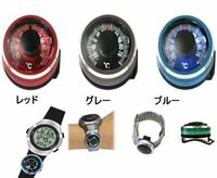 メール便 日本製 腕時計用温度計 メタリックサーモ グレー　サーモメーター