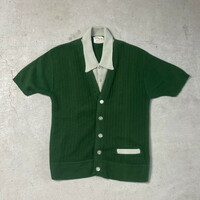 60~70年代 VIVALDI フェイクレイヤード 半袖ニットシャツ ポロシャツ レディースXS相当