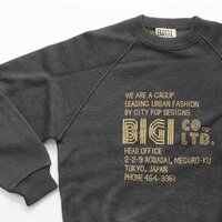 初期 70'-80's BIGI ☆ セーター 黒 ラグラン ウール クルーネック ニット ビンテージ ビギ ◆MK18