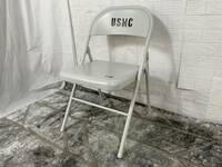 【米軍放出品】☆未使用品 MECO 折り畳みイス USMC オフィス パイプ椅子 1脚 (160)☆CB22M