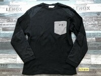 THE SHOP TK タケオキクチ キッズ 胸ポケット切り替え コットン メッシュ ロンT 長袖Tシャツ 160 黒