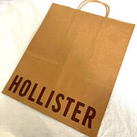 未使用 ホリスター ロゴ入り ショッパー 大サイズ 折り曲げ発送 Hollister ショップ袋 バッグ アバクロ 正規品