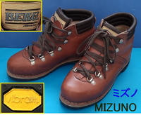 　ミズノ MIZUNO BERG 革製登山靴　ビブラムソール24.5㎝　*レザートレッキングシューズ　マウンテンブーツ キャンプ、アウトドア 