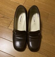 コムサデモート　革靴　パンプス　茶　25.5