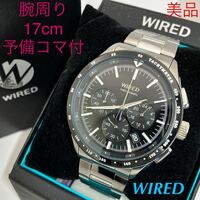 美品☆電池新品☆送料込☆セイコー SEIKO ワイアード WIRED クロノグラフ メンズ腕時計 ブラック VK63-K006 AGAW401