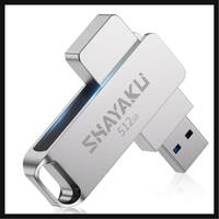 【開封のみ】SHAYAKU ★USB メモリ 512gb 大容量 外付け 小型 360度回転式 PC対応 USB3.0メモリー 合金製 防水 防塵 耐衝撃 携帯便利